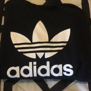 Black Adidas Logo Crewneck Sweatshirt